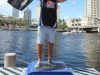 2012 Red Bull Wake Open Harley Clifford holds up his trophy after he won 1st place in boat